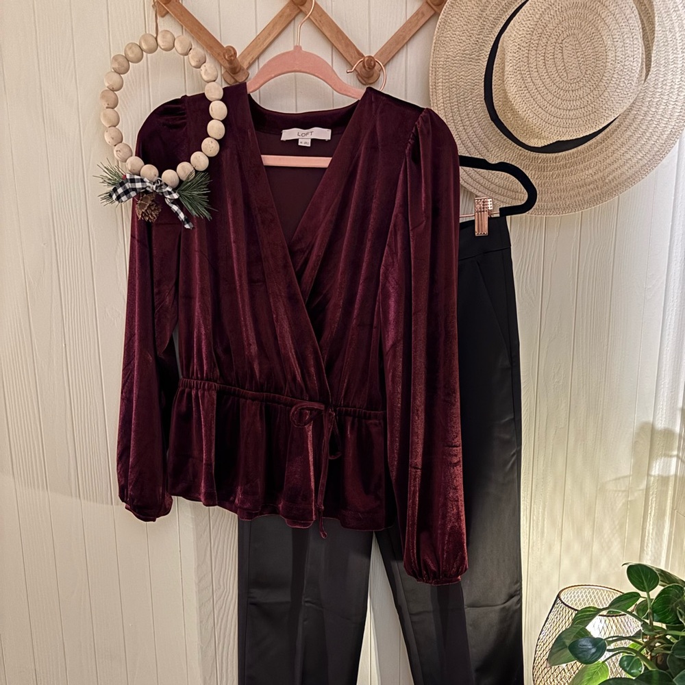 Loft “velvety” Wrap Top